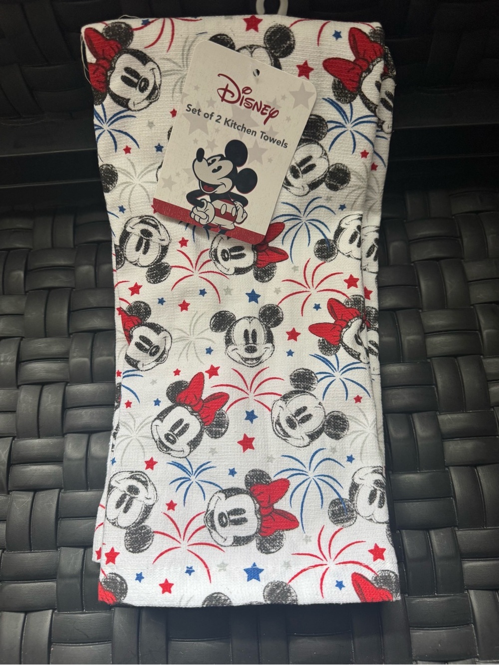 New Disney Mickey Mouse 2-Pack Americana Kitchen Towels – 16’’x 26" 4th of July